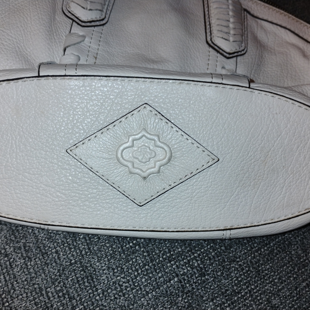 orYANY White Leather Shoulder Tote with Woven Detail - Picture 8 of 8